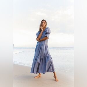 Daughters of India Sahana Gown in Blue Lagoon